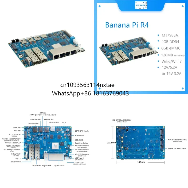 Bananapi Bpi R4 Wifi 7 - 2026 Hot! Banana Pi BPI R4
