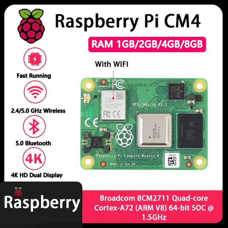 Raspberry Pi CM4 1GB/2GB/4GB/8 - Compute Module 4 32Gb Wifi 评论和价格